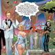 An image from Marvel's Marauders #21 featuring Conan O'Brien, Emma Frost, Rogue, Doctor Strange, and more at the Hellfire Gala.